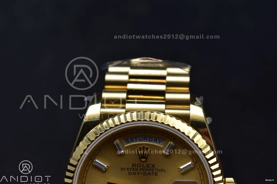 904L Weight) Diamond QF YG vr3255 with V5 Stick President 36 Best Steel Dial Gold DayDate on Bracelet Edition (Gain 0516